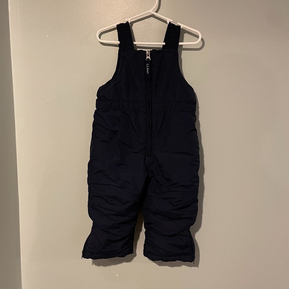 L.L. Bean kids snow bib, navy blue color size 2T